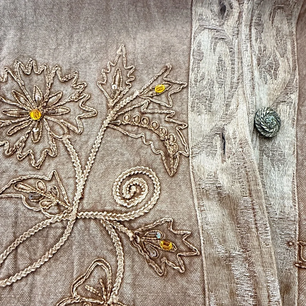 Flashback 100% Cotton Gold Embroidered Jacket